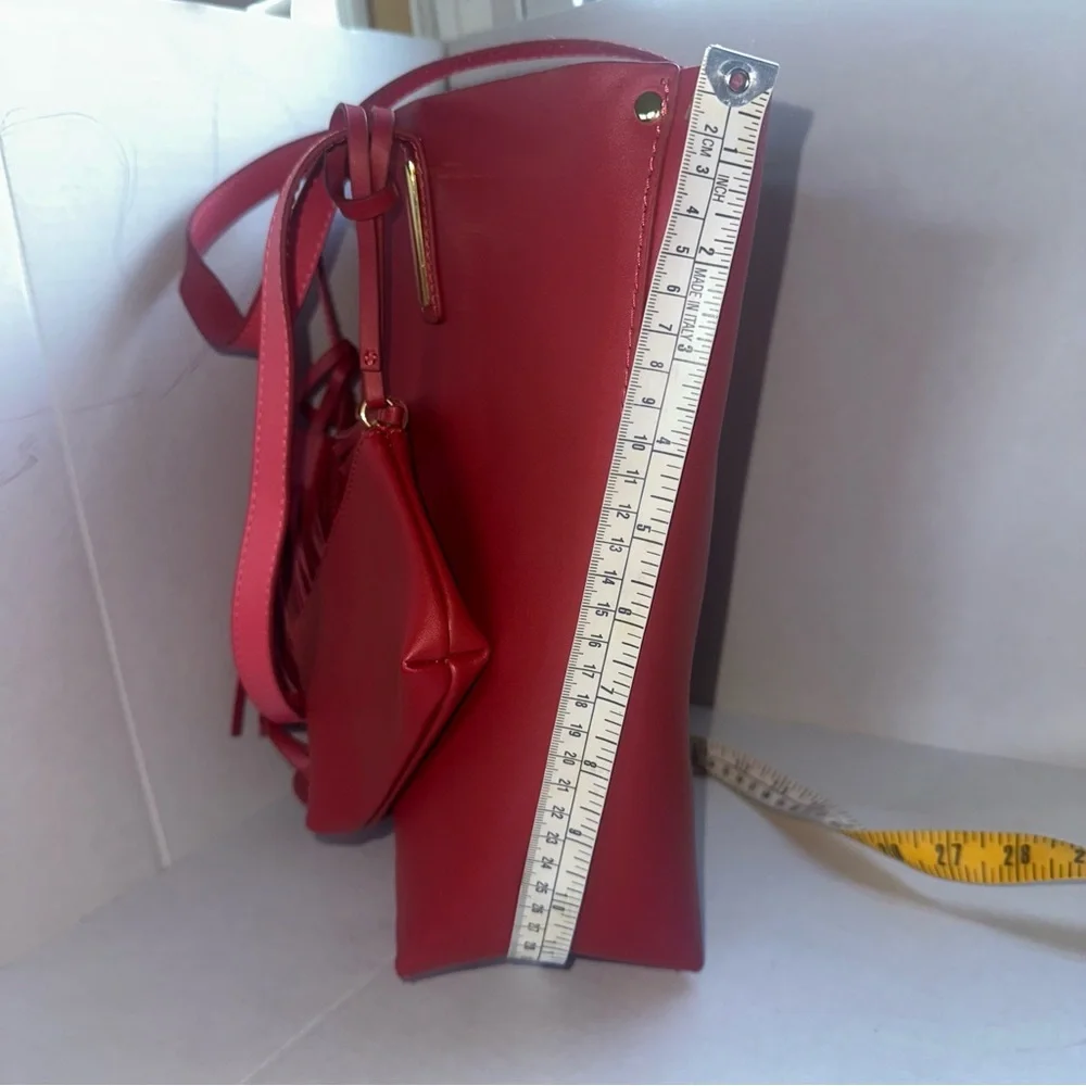 Joy & Iman Leather Purse Tote red Shoulder for women